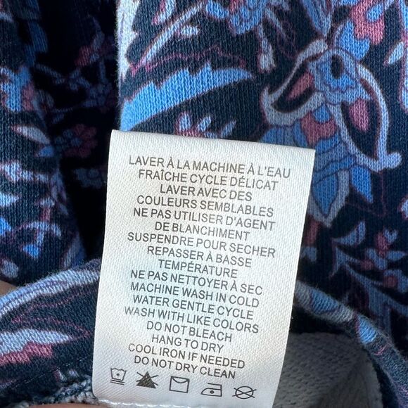 Maison d’Amelie Puff Long Sleeve Paisley Floral Blue Sweatshirt Size L - Picture 5 of 5